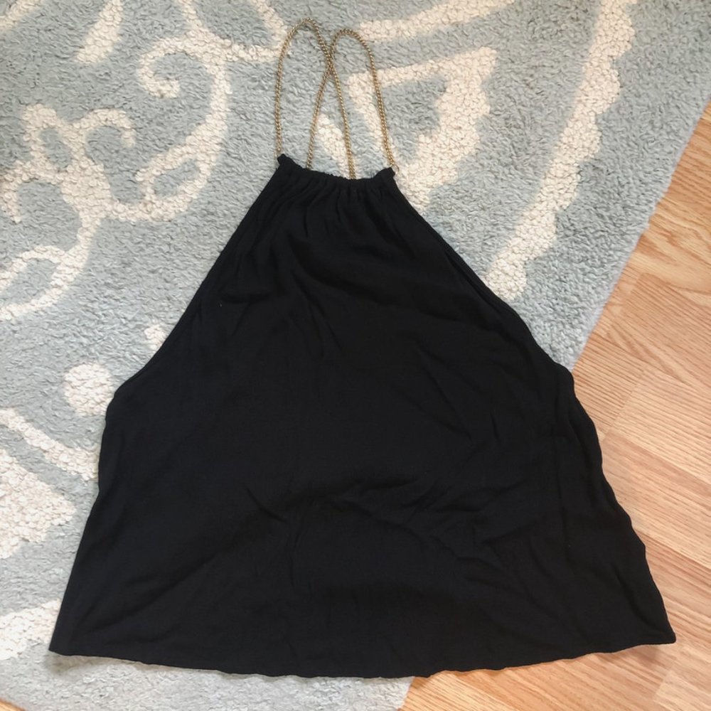 Black Tobi Chain Strap Crop Top Size M